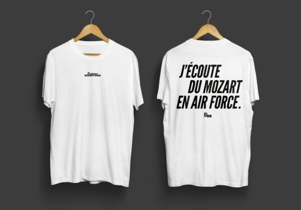 Dutch Martino - J'écoute du Mozart en Air Force (White T-Shirt) - Image 2